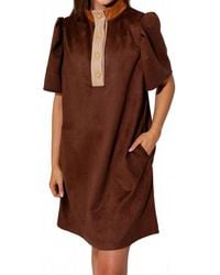 Thml - The Braided Button Suede Mini Dress - Lyst
