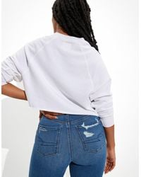 American Eagle Outfitters - Ae Dream Ripped Curvy High-waisted jegging Crop - Lyst