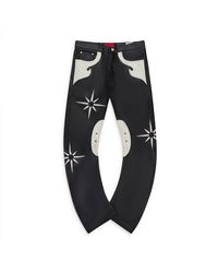 Kusikohc - Ksk Flower Rider Faux Leather Casual Pants - Lyst