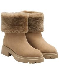 Stuart Weitzman - Hudson Suede & Shearling Bootie - Lyst