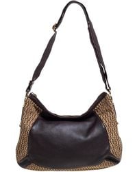 Aigner - /beige Signature Canvas And Leather Hobo - Lyst