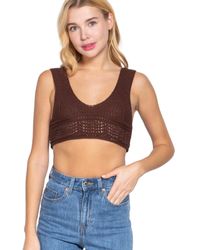 TRUEDAMES - Textured Crop Sweater Tank Top - Lyst