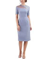 JS Collections - Mesh Inset Knee Length Cocktail And Party Dress - Lyst