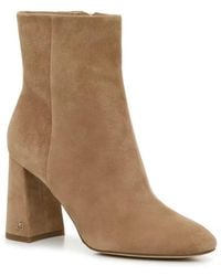 Sam Edelman - Donna Boots Suede Side Zip Block Heel Bootie Zap1645 - Lyst
