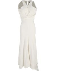 Victoria Beckham - Draped Armhole Detail V-Neck Gown - Lyst