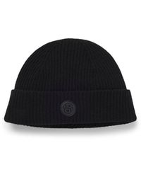 BOSS - Wool-Cashmere Beanie Hat With Double B Monogram - Lyst