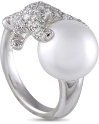 Mikimoto - Delfina 18K 1.0Ct Diamond And Pearl Ring Mk15-051325 - Lyst