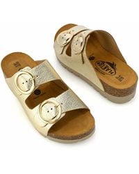 Plakton - Cora Slide-On Dual Strap Adjustable Sandals - Lyst