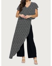 Last Tango - Printed Jumpsuit With Chiffon Overlay - Lyst