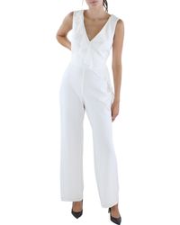 Connected Apparel - V-neck Ruffled Jumpsuit - Lyst