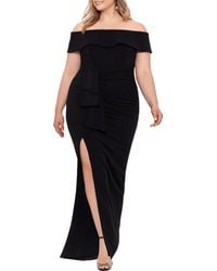 Xscape - Plus Off-The-Shoulder Maxi Evening Dress - Lyst