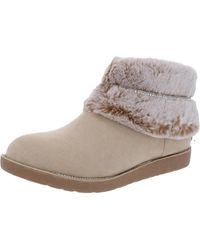 Bebe - Nayeli Faux Fur Round Toe Ankle Boots - Lyst