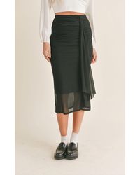 Sage the Label - Ruched Midi Skirt - Lyst