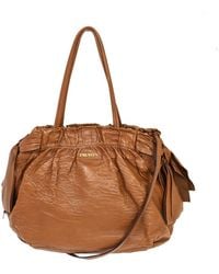 Prada - Ribbon Leather Shoulder Bag (pre-owned) - Lyst