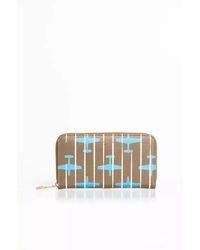 Trussardi - Elegant Striped Zip Leather Wallet - Lyst