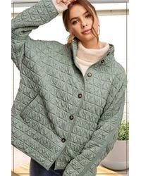 Le Miel - Quilted Button Down Jacket - Lyst