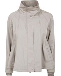 Herno - Cotton Gabardine Cape With Water-Repellent Finish And Taffeta Details - Lyst