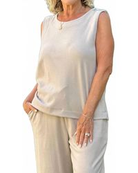 Coco + Carmen - Weekend Brushed Button Shoulder Tank Top - Lyst