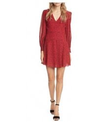 Alice + Olivia - Polly Leopard Long Sleeve Fit & Flare Mini Dress - Lyst
