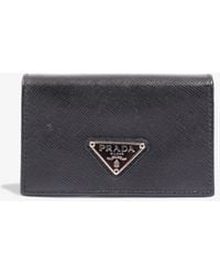 Prada - Card Case Saffiano Leather - Lyst