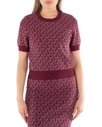 Michael Kors - Logo Jacquard Short Sleeve Sweater - Lyst