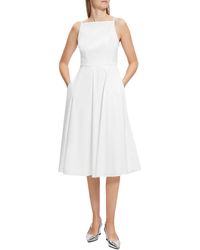 Theory - Dr. Luxe Sleeveless Knee Length Fit & Flare Dress - Lyst