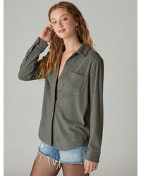Lucky Brand - Cozy Knit Shirt Jacket - Lyst