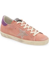 Golden Goose - Super Star Lace Up Suede Leather Sneakers - Lyst
