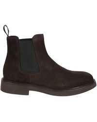 Doucal's - Flat Suede Elastic Side Panels Ankle Boots - Lyst
