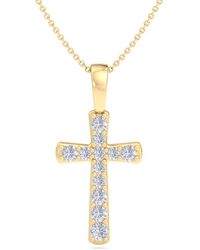 SuperJeweler - Thydiamond 0.15-1/2 Carat Total Weight Diamond Cross Necklace - Lyst