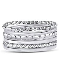 Allyanna Gifts - Sterling 6 Bands Stackable Set Ring - Lyst
