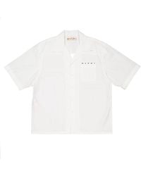 Marni - Logo-Print Cotton Poplin Bowling Shirt - Lyst