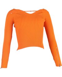 Jacquemus - V-Neck Long Sleeve Crop Top - Lyst