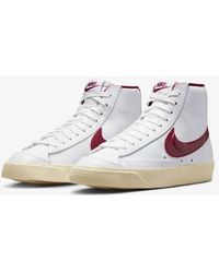 Nike - Blazer Mid '77 Se Dv7003-100 /muslin/red Leather Shoes Nr2939 - Lyst