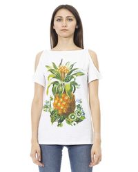 Just Cavalli - Chic Uncovered Shoulder Printed Tee - Lyst