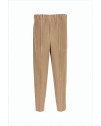 Homme Plissé Issey Miyake - Pleated Texture Straight Pants With Cropped Cut - Lyst