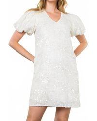 Thml - Puff Sleeve Sequin Mini Dress - Lyst