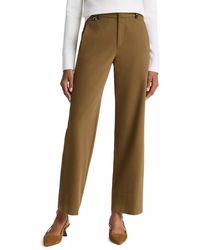 Vince - Mid Rise Faux Leather Trim Straight Leg Pant - Lyst