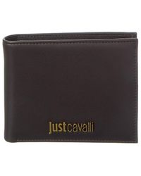 Just Cavalli - Plaque Leather Bifold Wallet - Lyst