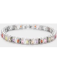 Fashnzfab - Baguette Round Cz Stone Accented Evening Bracelet - Lyst