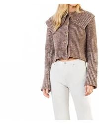 Thml - Cropped Knitted Collar Cardigan - Lyst