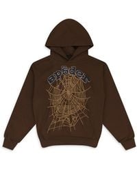Sp5der - Rhinestone Og Web Hoodie - Lyst