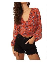 Free People - New Final Rose V-Neck Blouse - Lyst
