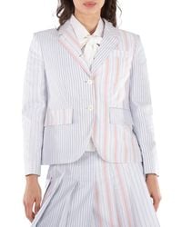 Thom Browne - Ladies Patchwork Striped Cropped Blazer - Lyst