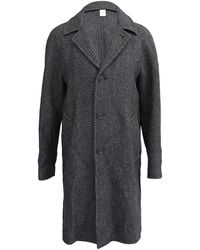 Sandro - Sandro Single-Breasted Tweed Coat With Pockets - Lyst