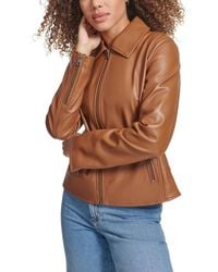 Levi's - Moto Jacket Toffee Faux Leather Laydown Collar Full Zip Pal43 - Lyst