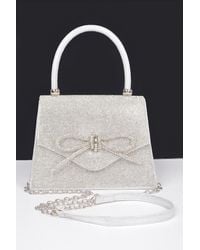 Fashnzfab - Rhinestone Ribbon Top Handle Bag - Lyst