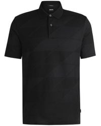 BOSS - Mercerized-Cotton Polo Shirt With Jacquard Pattern - Lyst