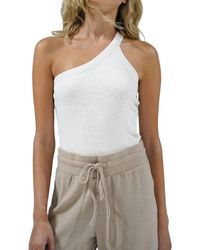 LNA - Detra One Shoulder Rib Tank Top - Lyst