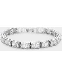 Fashnzfab - Baguette Round Cz Stone Accented Evening Bracelet - Lyst